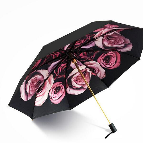 印花黑膠遮陽傘晴雨兩用傘廣告傘LOGO定制防曬小黑傘