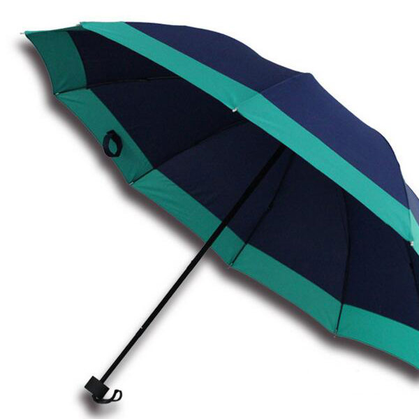 創意雨傘定制彩色接邊素色三折商務雨傘